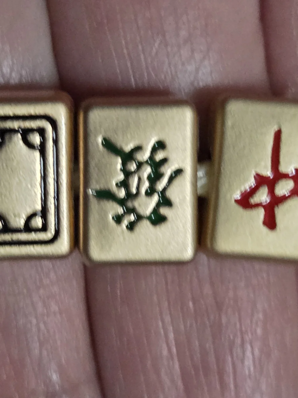Lucky Mahjong Tile Bracelet Feng Shui Wealth & Success Charm Adjustable Cord
